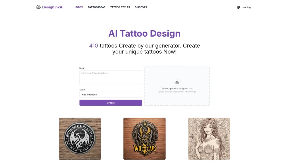 Designinkai: Create Custom Free AI Tattoo Generator