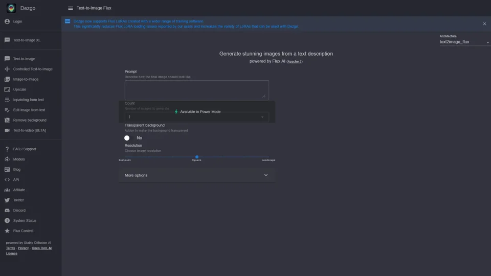 Text-to-Image Flux - Online Free AI Image Generator - Dezgo