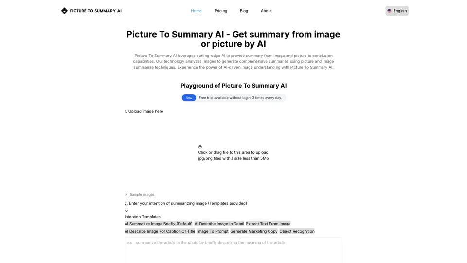 Picture To Summary AI - Get summary from image or picture by AI