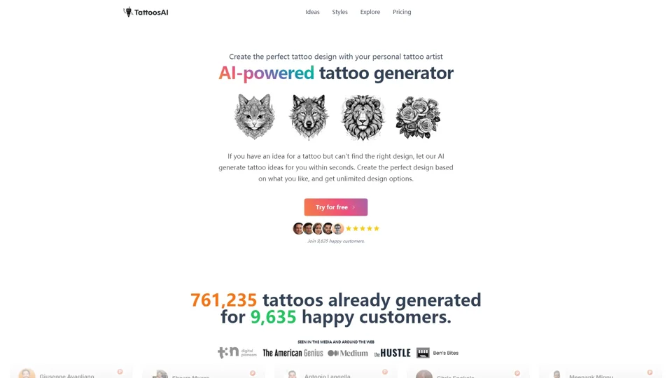 AI-Powered Tattoo Generator: Your Personal Tattoo Designer | TattoosAI